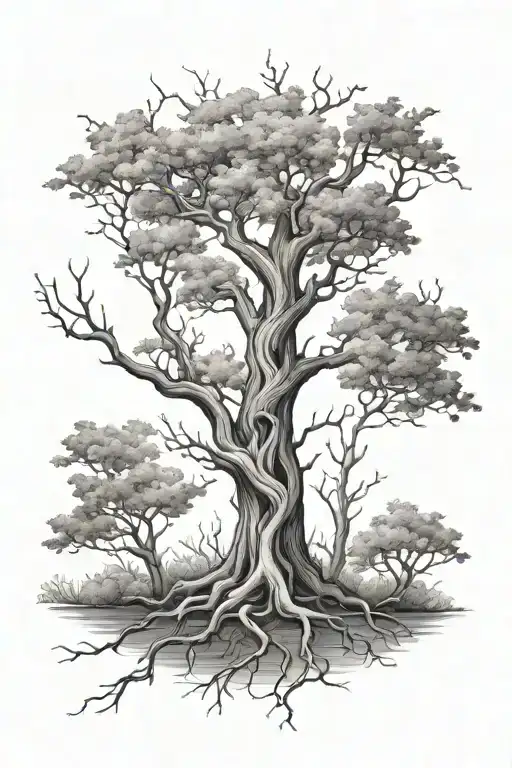 Tree With Branches Representing Family