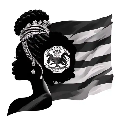 Black African Queen With South Carolina Flag Intertwined