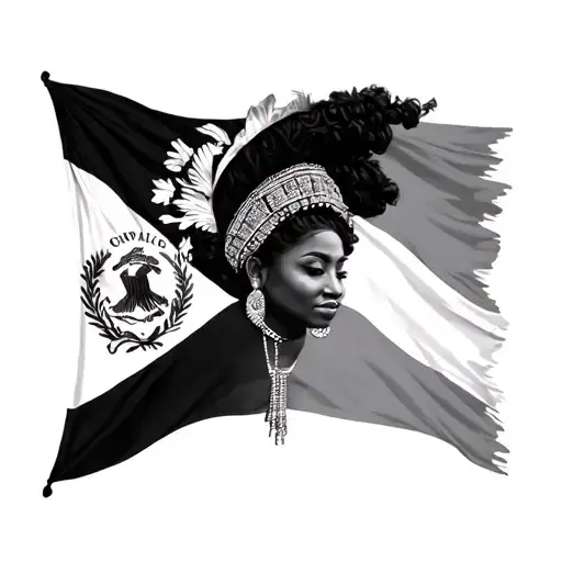 Black African Queen With South Carolina Flag Morphing