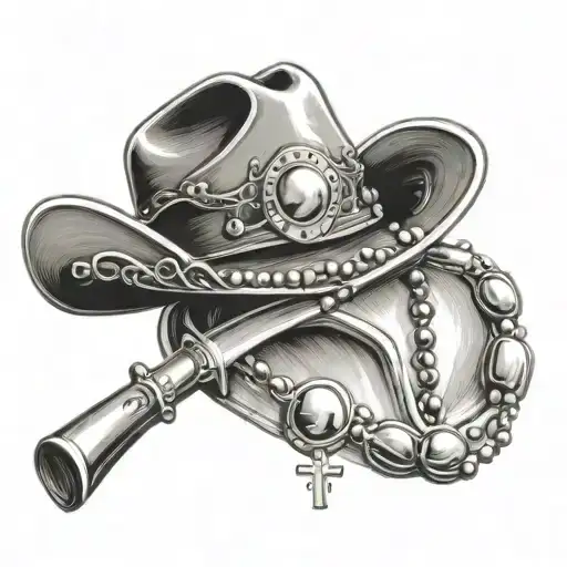Cowboy Hat With A Rosary