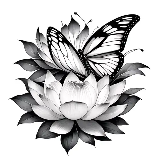 Lotus And Butterfly