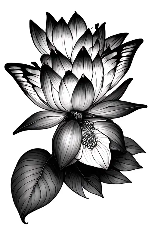 Lotus And Butterfly