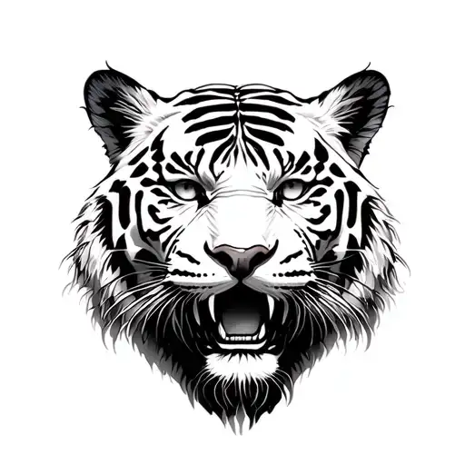 Labyrinth With A White Tiger I Will Come Out Of Thar Stronger In A Gothic Style