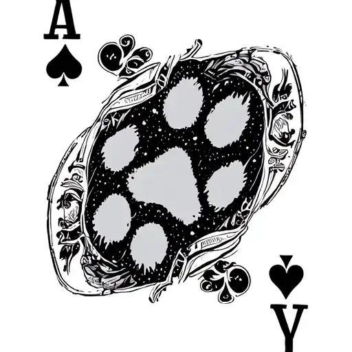 Dog Paw Print Playing Card