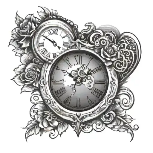 4 Heart Clock With Roman Numerals Time Clock