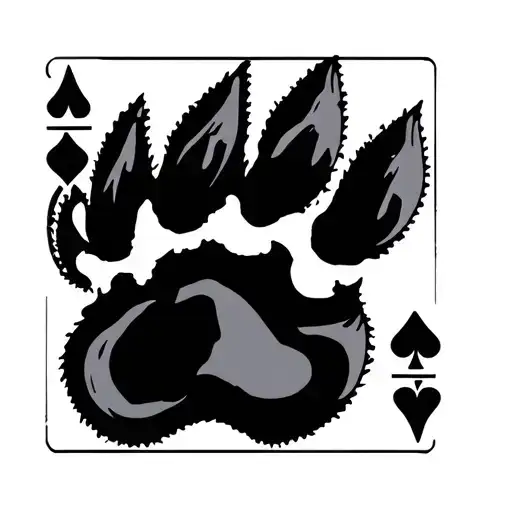 Dog Paw Print Playing Card