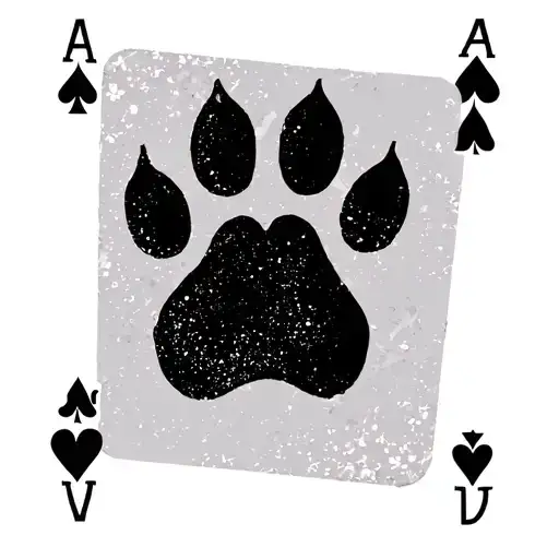 Dog Paw Print Playing Card