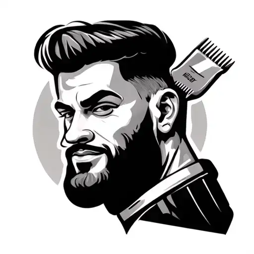 Cartoon Barber Holding Clipers In A Profile Picture