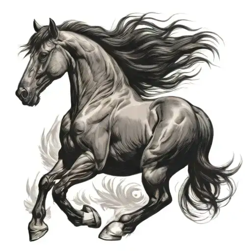 Black Horse Galloping