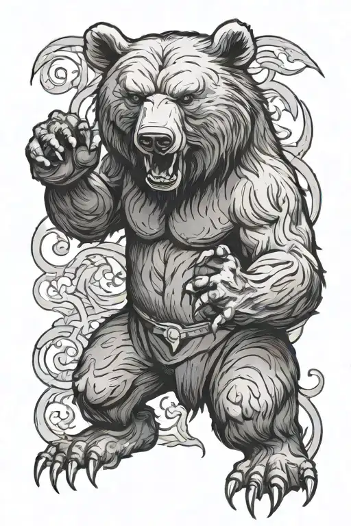 Bear Fighting Devil