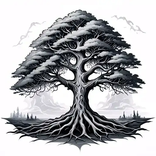 Backtattoo Of The Tree Yggdrasil
