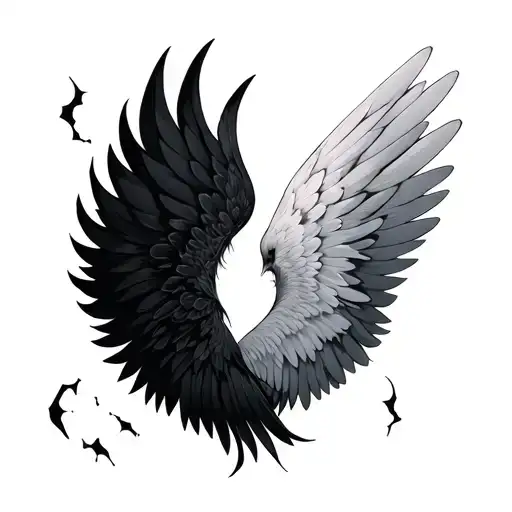 1 Strong And Pretty Wing And One Dark An Broken Wing