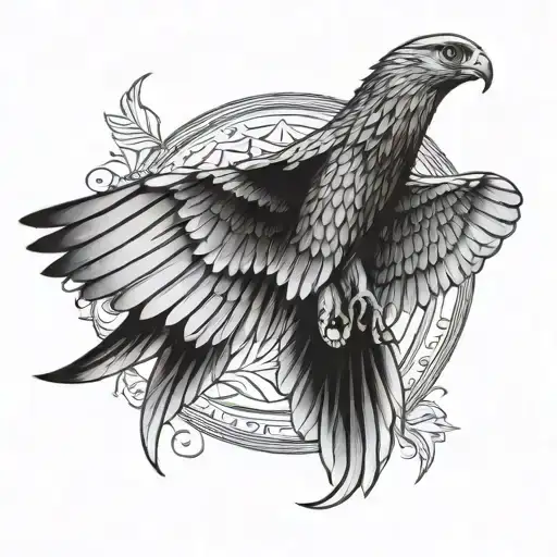 Egyptian Falcon Open Wing