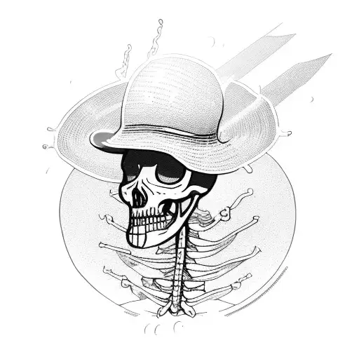 A Gardening Skeleton With A Sun Hat