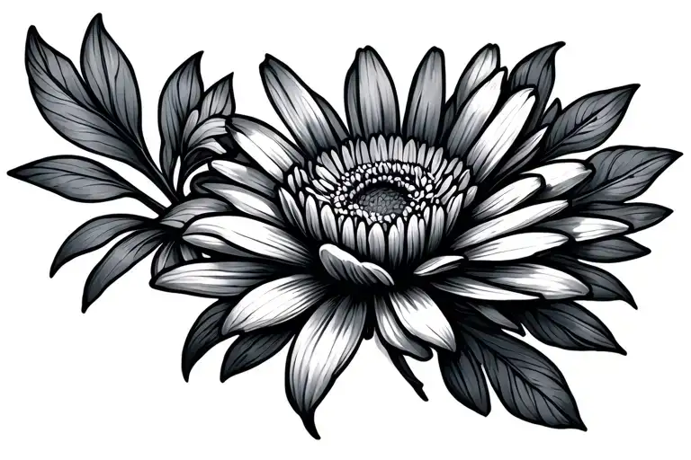 Aster Flower On Libra Zodiac Sign