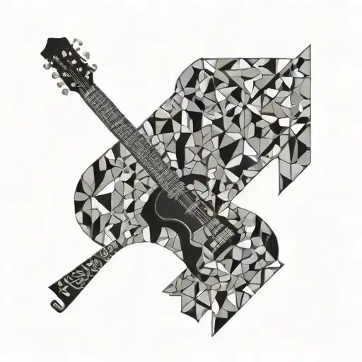 Guitar And Geometric Pattern Inspired