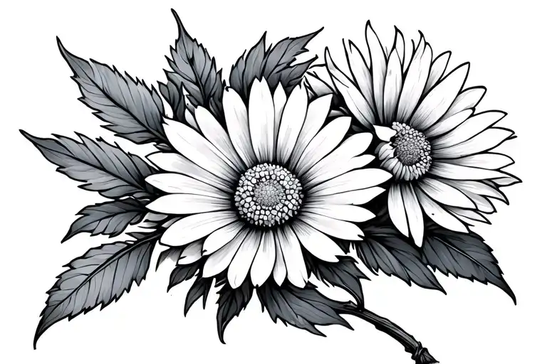 Aster Flower On Libra Zodiac Sign Intertwined