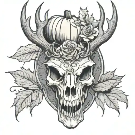 Pumpkin Stag Skull