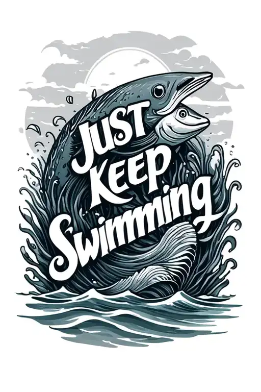 Ocean Theme With Just Keep Swimming Saying