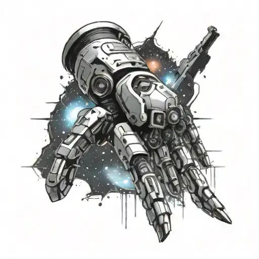 A Robotic Arm Reaching Out To Touch A Glowing Star In Space