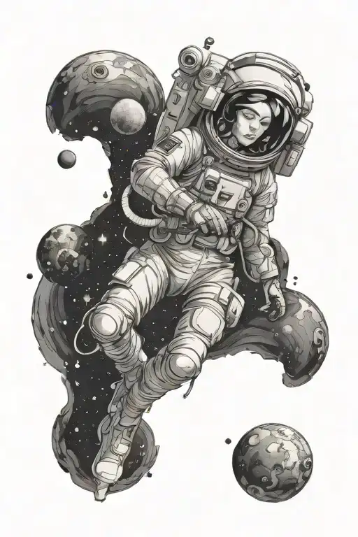Women's Body In Space Themed