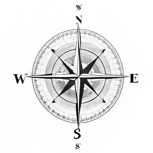 Compass With Maps Behind