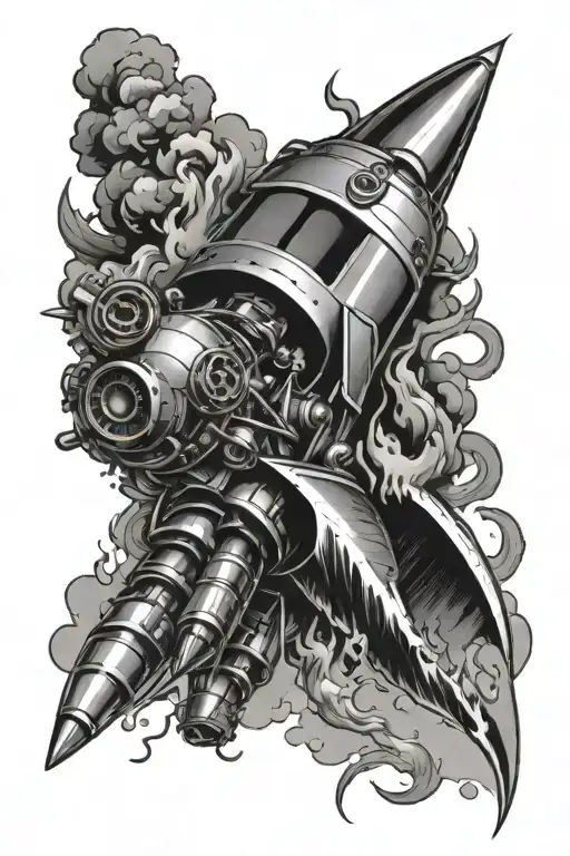 Rocket Engine And Fire Rising