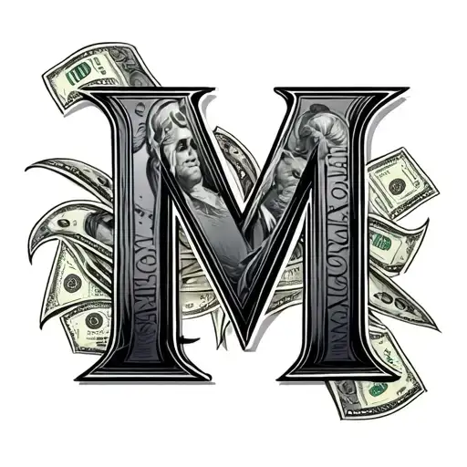 Letter M With Money Design