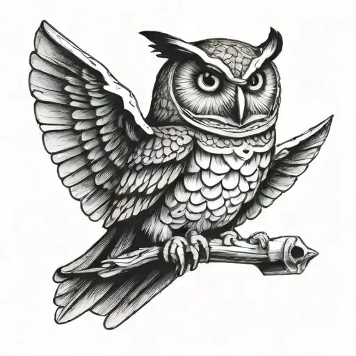 Owl And Pyramid Flying Saucer