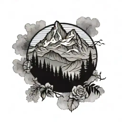 Lewis Mountain Range Silhouette