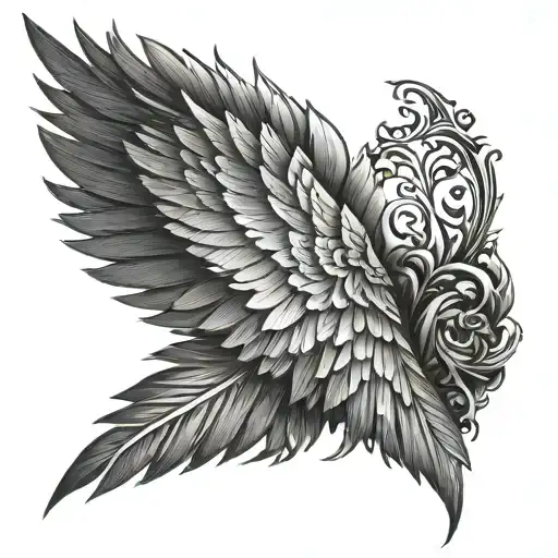 Wing Tattoo For Forearm