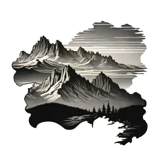 Lewis Mountain Range Silhouette