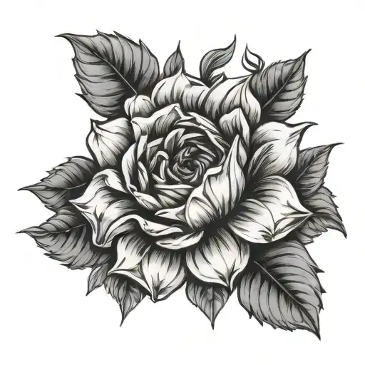 Sunflower And Rose Intertwined