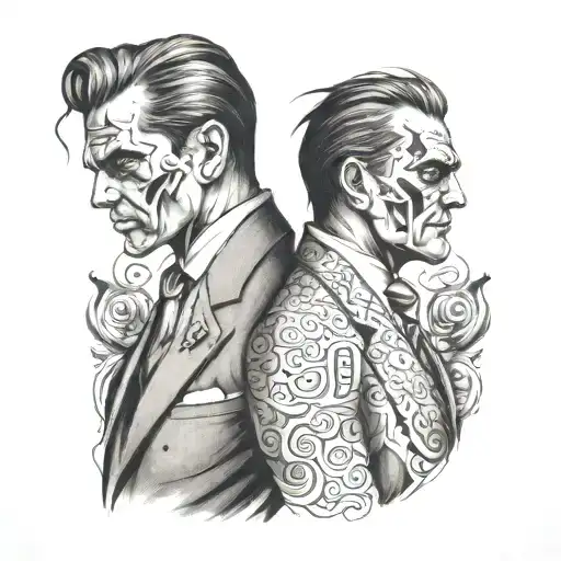 Back Two Face Portrait