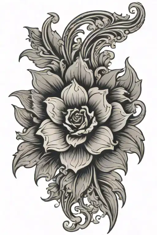 Western Leather Tooling Flower Design