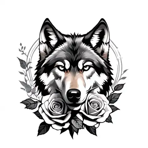 Wolf And Roses