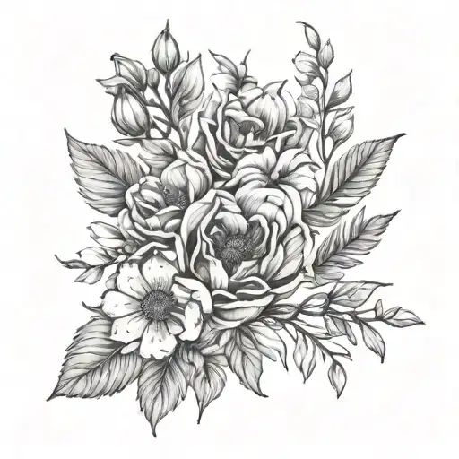 Birth Flowers With Names Incorporated