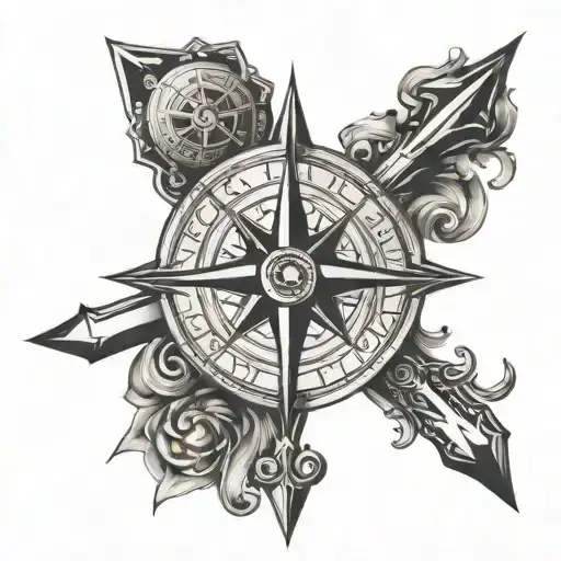 Spade And Compass Rose