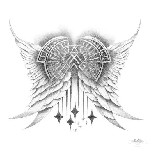 Angel Wings And Twinkle Star In The Middle