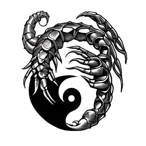Celtic Knot Scorpion Holding Yin Yang Symbol