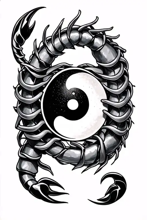 Celtic Knot Scorpion Holding Yin Yang Symbol