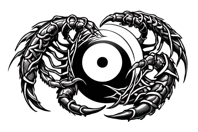 Celtic Knot Scorpion Holding Yin Yang Symbol