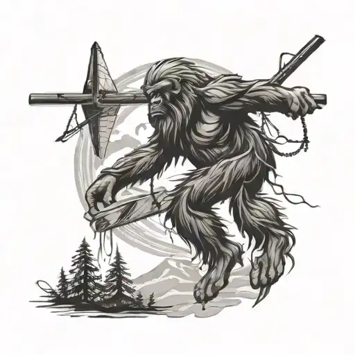 Sasquatch Falling With Static Line