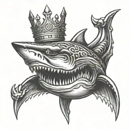 Metal Shark With Crown