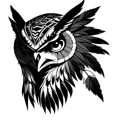 Owl Face Woman Taino Indian Warrior