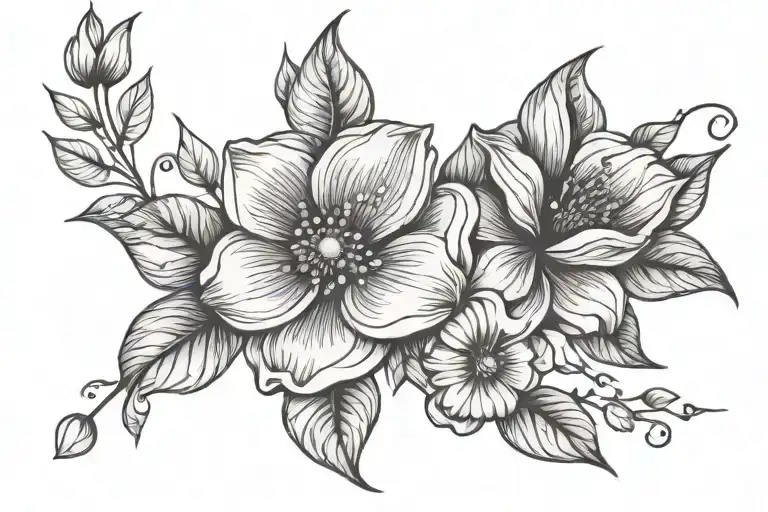 Floral Earthy Girly Fine Line