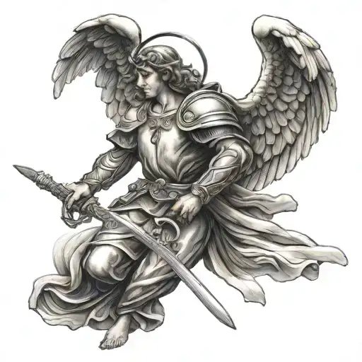 Guardian Angel Holding A Sword