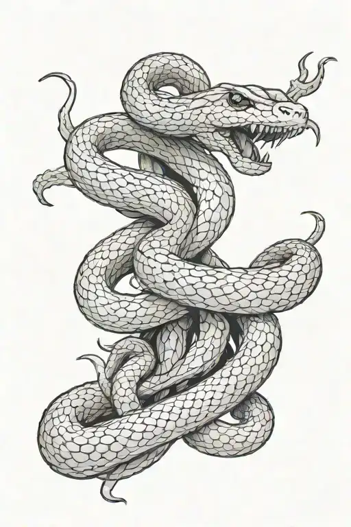 Two Headed Snake With The Phrase My Flaws Burn Through Me