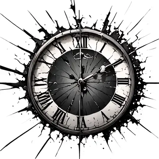 A Cracked Or Broken Clock Dial