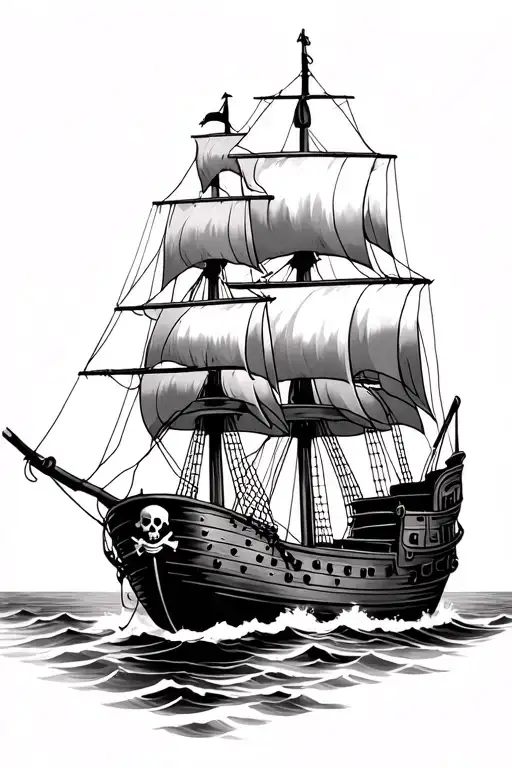 Pirate Ship Sailing Ship Navigating